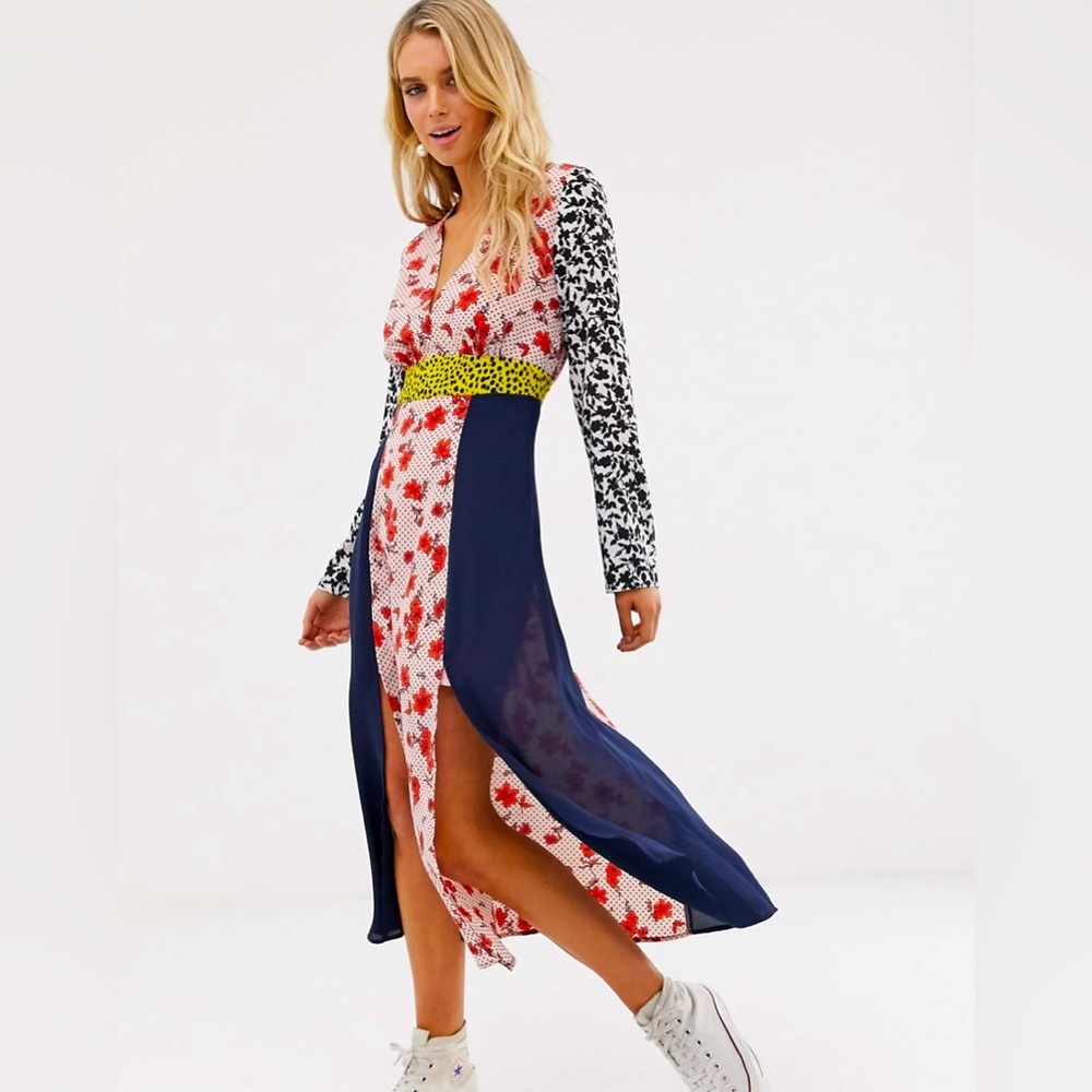 Multi-pattern dress by Glamorous
